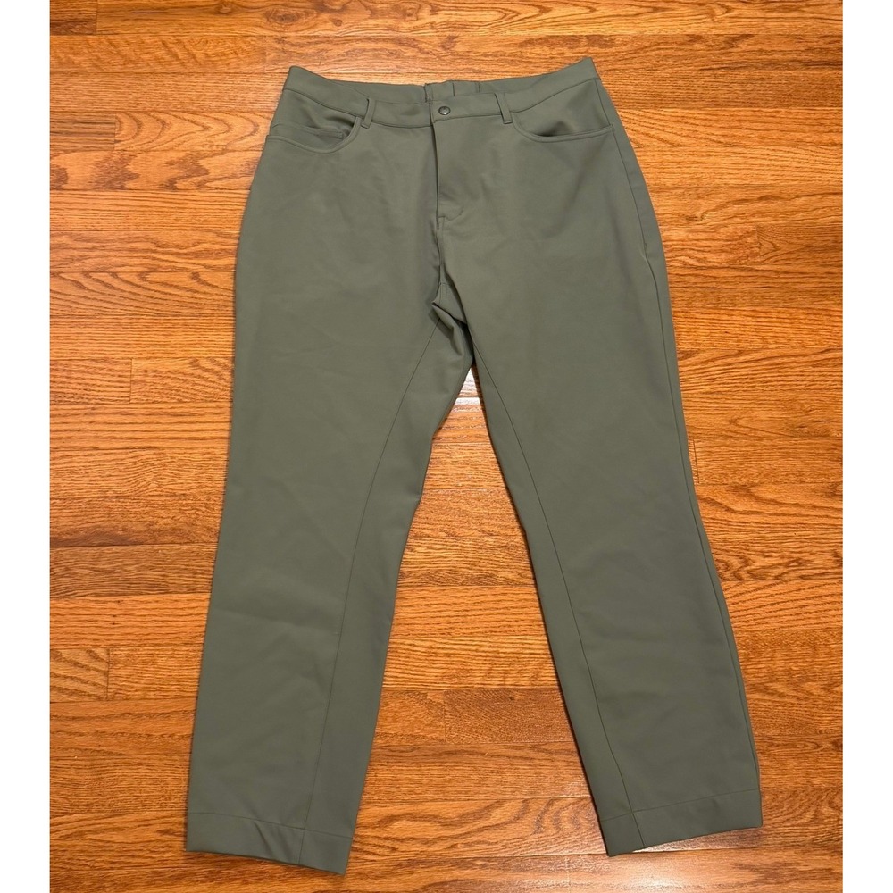 State & Liberty Pants Mens 36x28 Green Athletic Fit 4 Way Stretch Office Commute